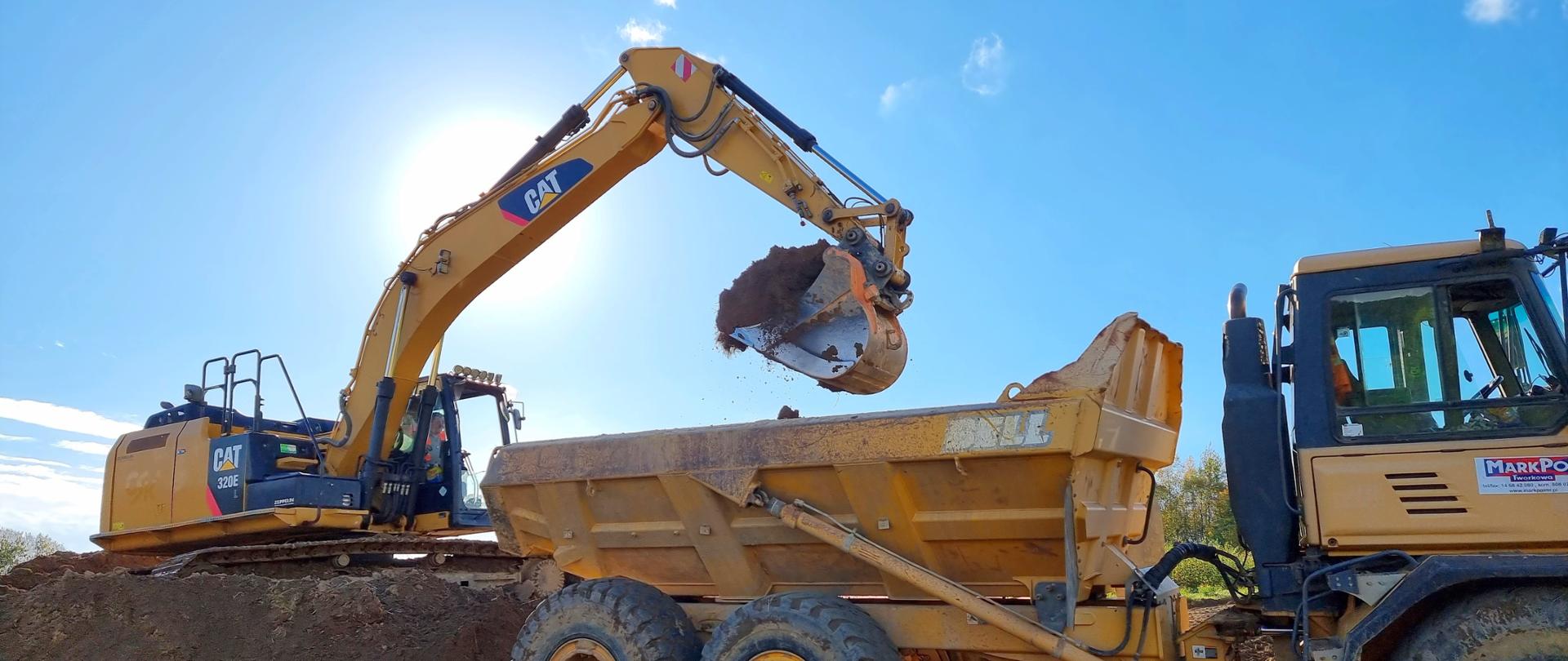 Roboty ziemne na budowie węzła Dukla na S19