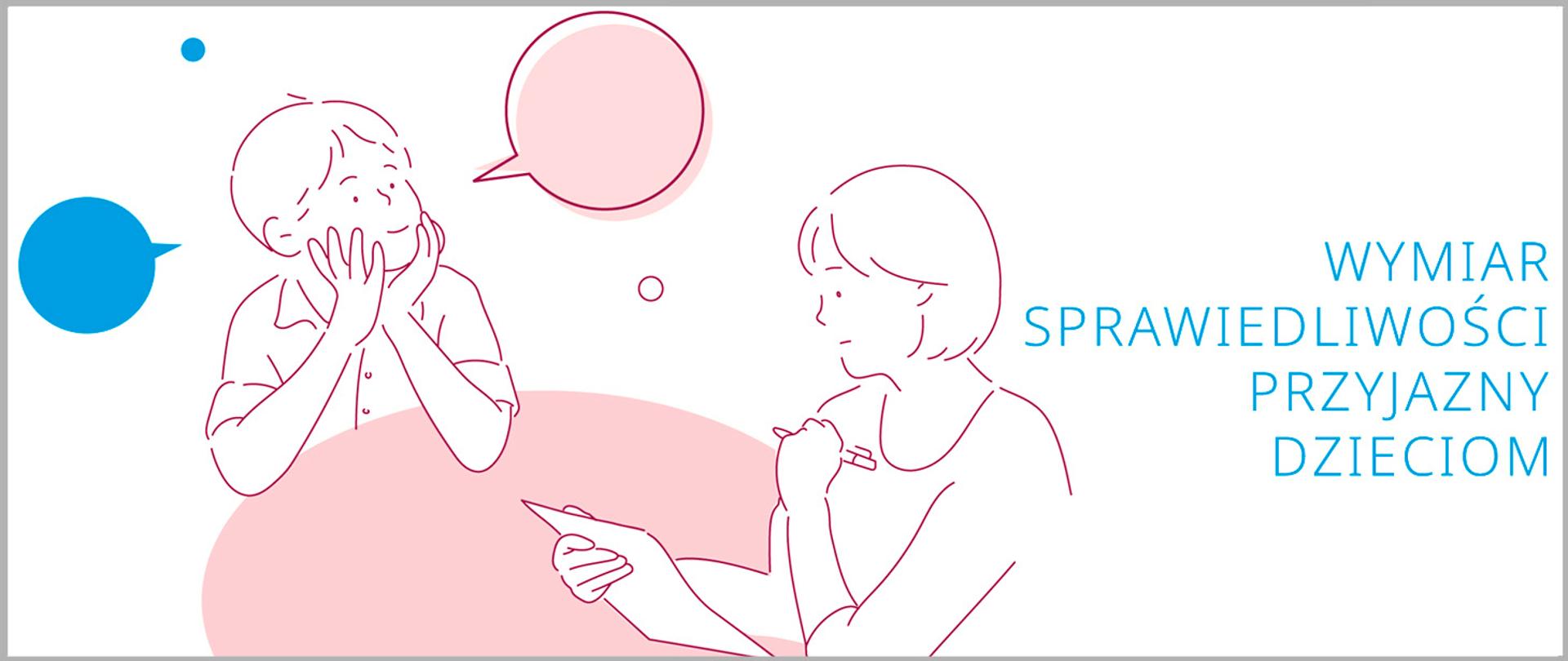 Baner akcji pt. "Wymiar sprawiedliwości przyjazny dzieciom"
