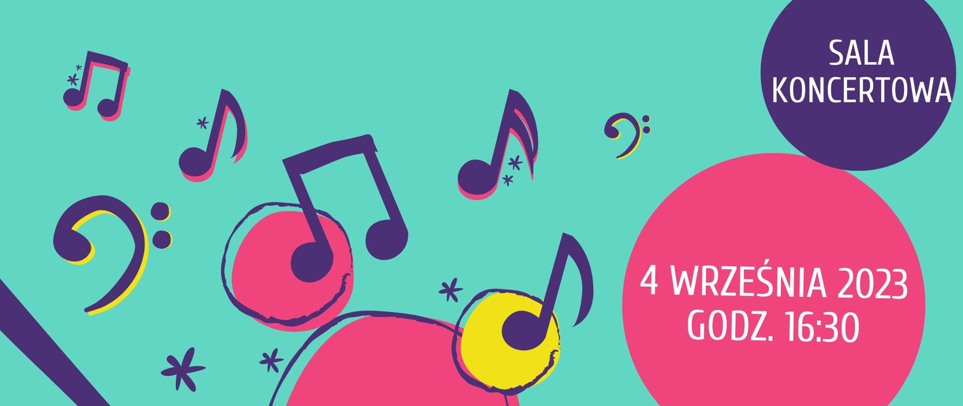 Rozpoczęcie roku szkolnego 2023/2024. 4 września 2023 r. godz. 16:30. Sala koncertowa.