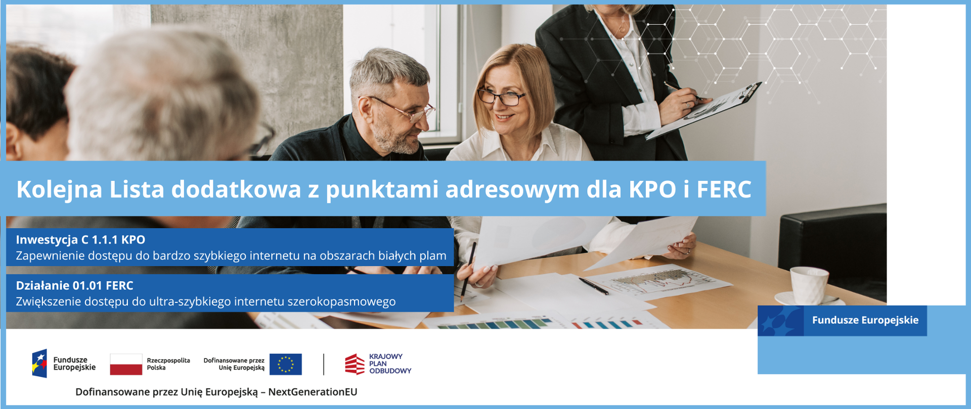 Udostępniamy kolejne listy dodatkowe z punktami adresowymi dla czterech naborów KPO oraz FERC