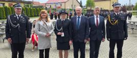 Zastępca Komendanta Powiatowego PSP w Pińczowie podczas obchodów gminnych Dnia Strażaka w Michałowie.