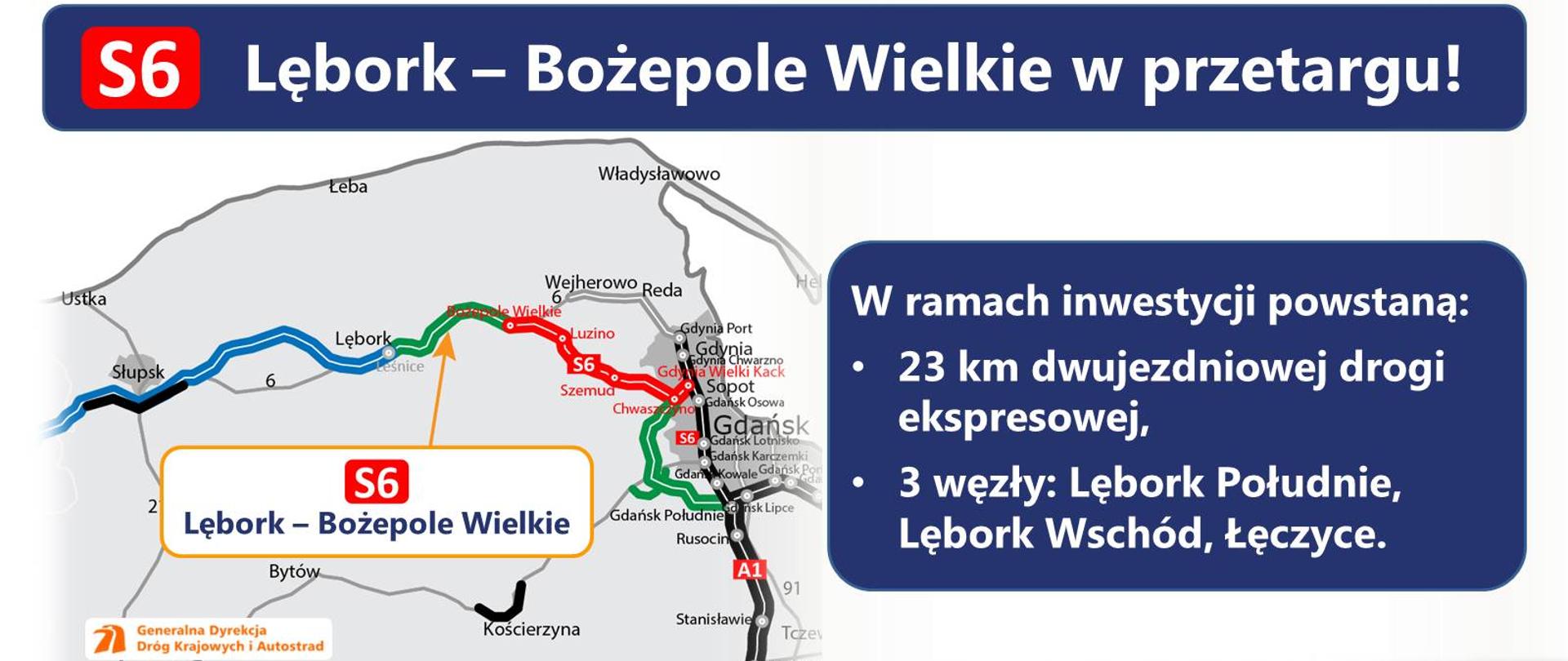 S6 Lębork - Bożepole Wielkie w przetargu - infografika 