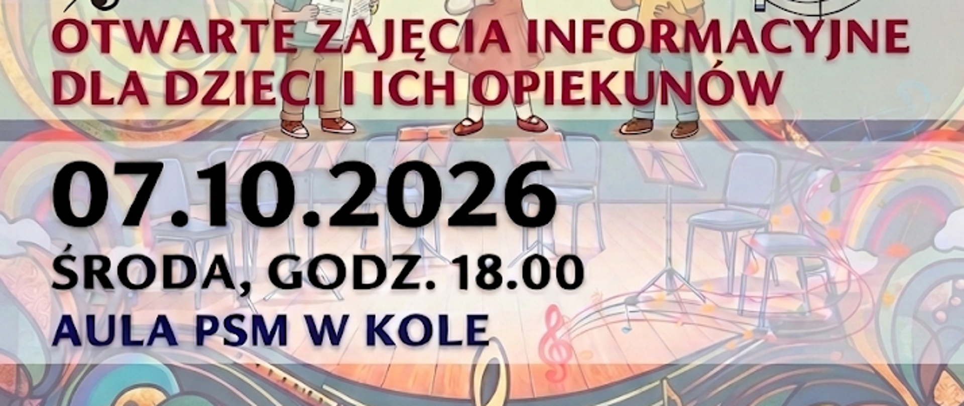 zapraszamy na zajęcia umuzykalniające dla dzieci w wieku lat 6- 07.10.2026 godz 18,00 aula szkoły