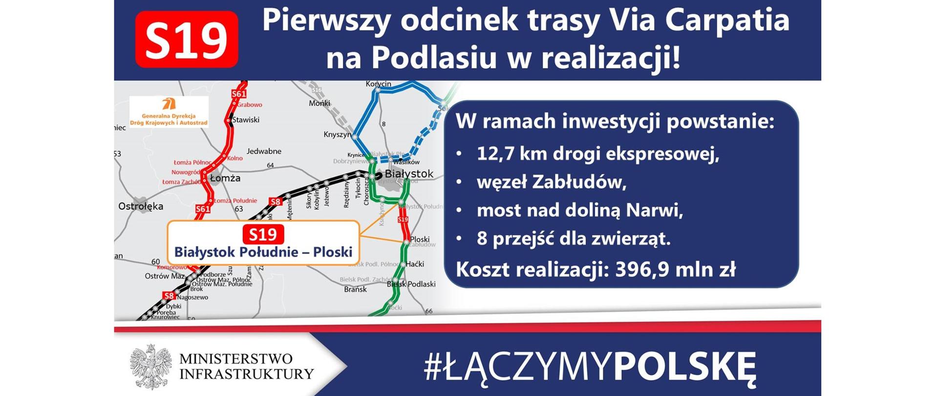 Pierwszy odcinek Via Carpatii na Podlasiu już w realizacji - infografika