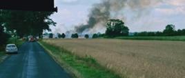 POŻAR ZBOŻA W MIEJSCOWOŚCI GĘBICE