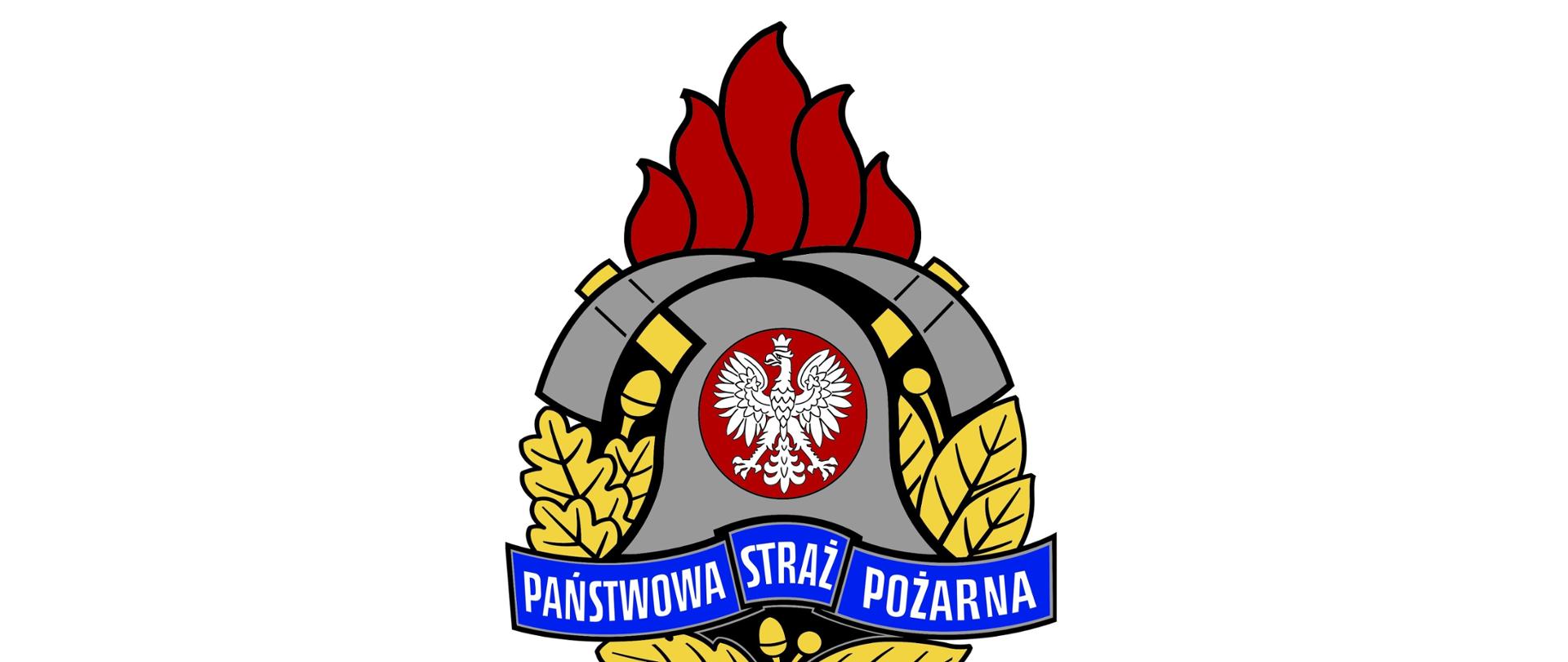 baner z logo Państwowej Straży Pożarnej