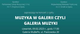 Fragment plakatu Muzyka w Galerii czyli galeria muzyki