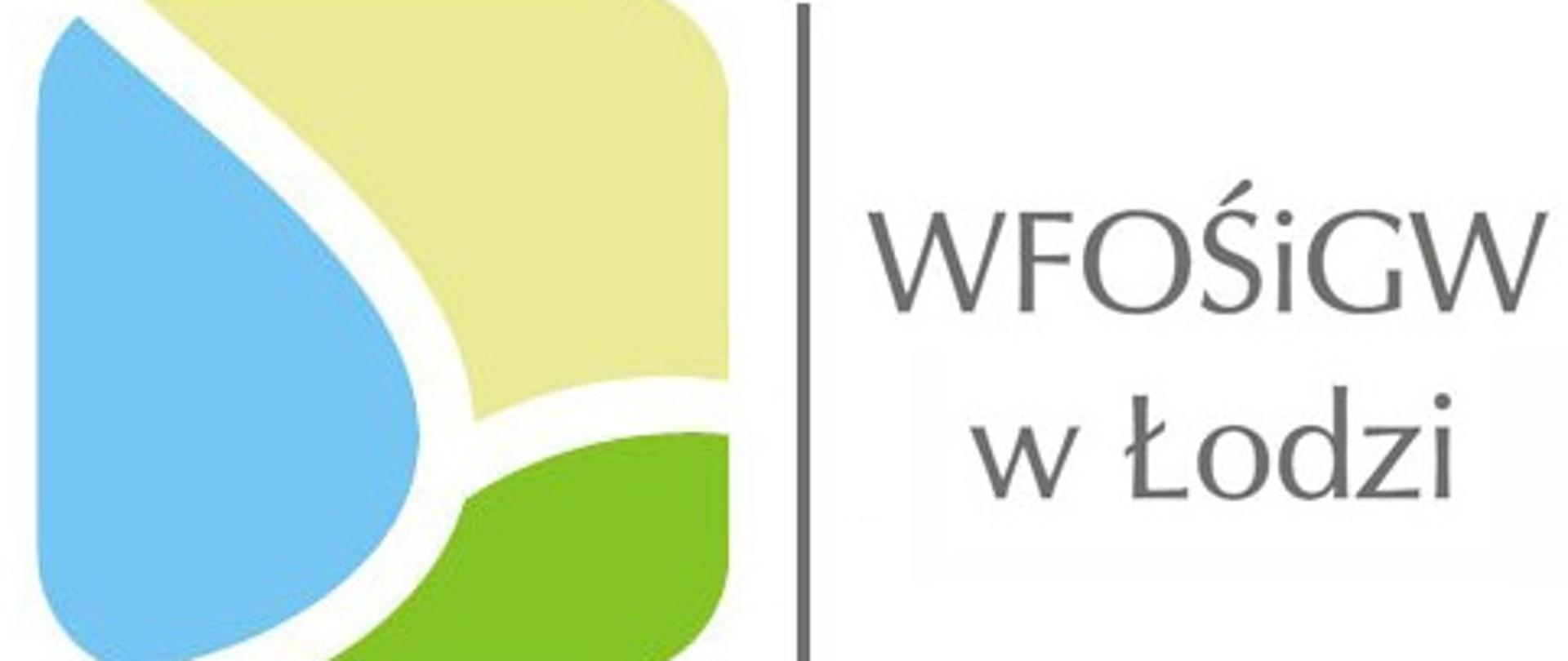 Zdjęcie przedstawia na białym tle logo Wojewódzkiego Funduszu Ochrony Środowiska i Gospodarki Wodnej w Łodzi