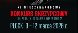 Grafika plakatu przedstawia u góry postać prof. Ławrynowicza umieszczoną pomiędzy fragmentami skrzypiec, u dołu nazwę konkursu i informacje dotyczące terminu zgłoszeń, miejsca itp.