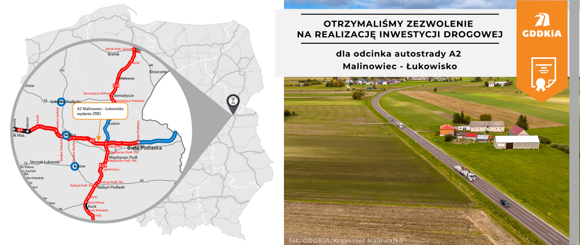Infografika na wydanie ZRID dla A2 Malinowiec - Łukowisko