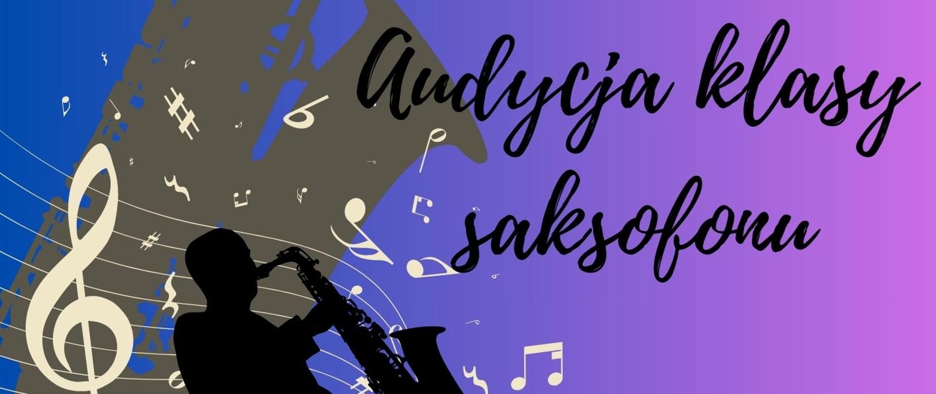 Plakat informujący o audycji klasy saksofonu