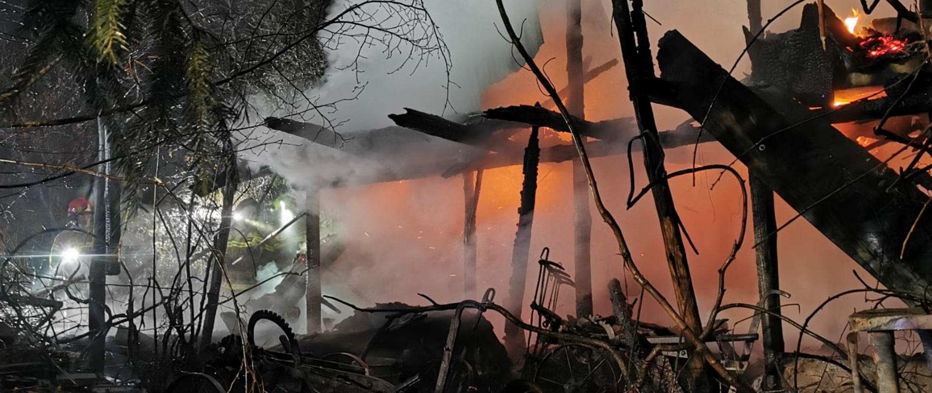 Pożar drewnianego budynku gospodarczego w Cichej Górze