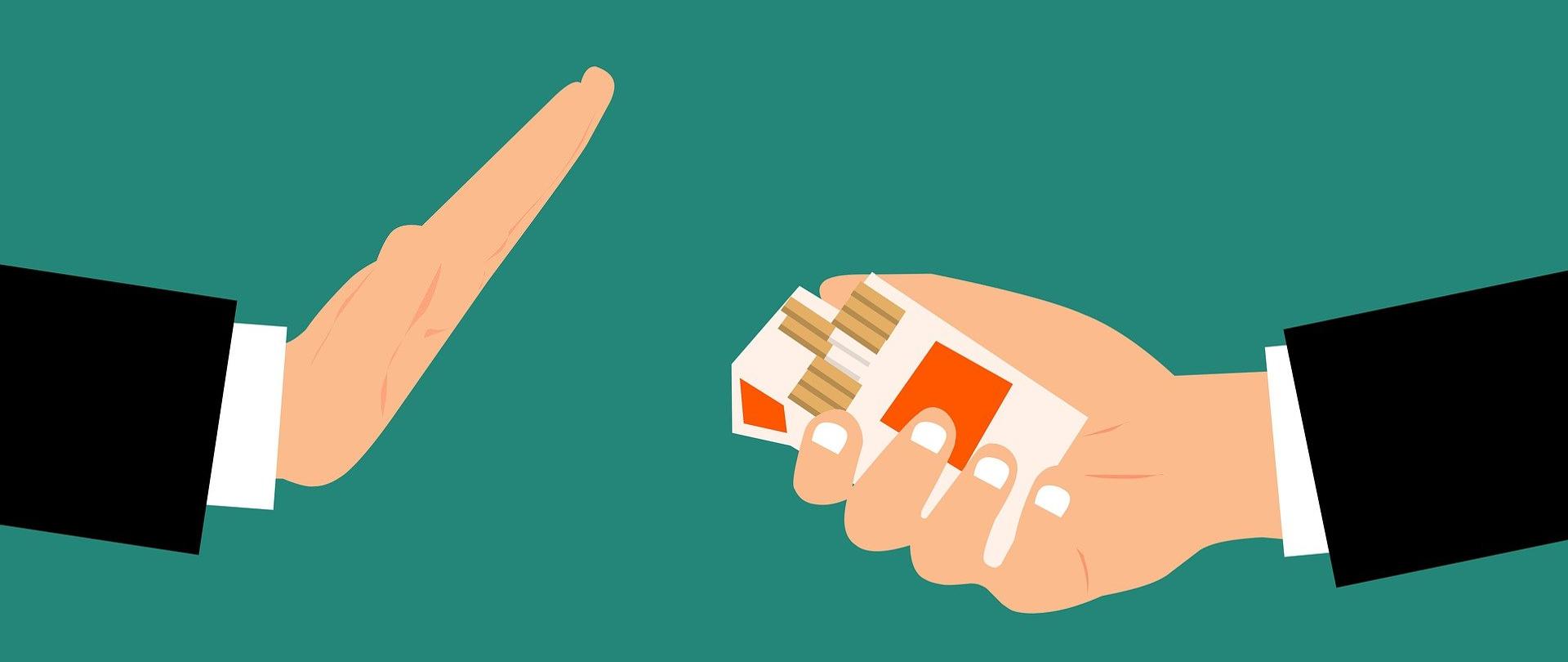 Osoba odmawiająca papierosa