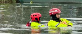 Strażacy ćwiczący na akwenach wodnych