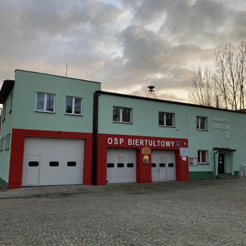 Zdjęcie prezentuje budynek jednostki OSP Biertułtowy