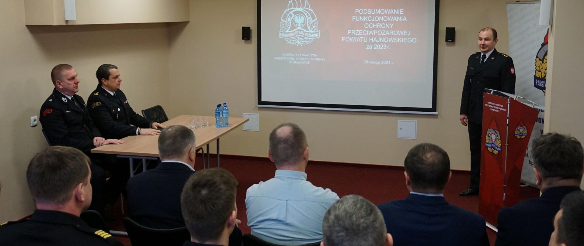 Narada roczna podsumowująca działalność Komendy Powiatowej Państwowej Straży Pożarnej w Hajnówce.