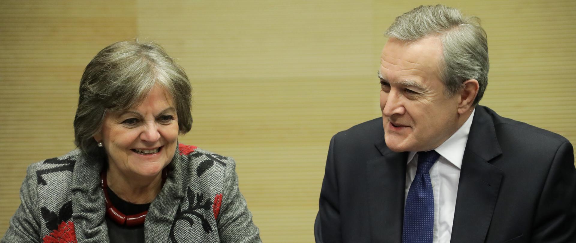 Wicepremier, minister kultury i dziedzictwa narodowego Profesor Piotr Gliński spotkał się w poniedziałek w Katowicach z komisarz Unii Europejskiej ds. spójności i reform, Elisą Ferreirą. Fot. Danuta Matloch 