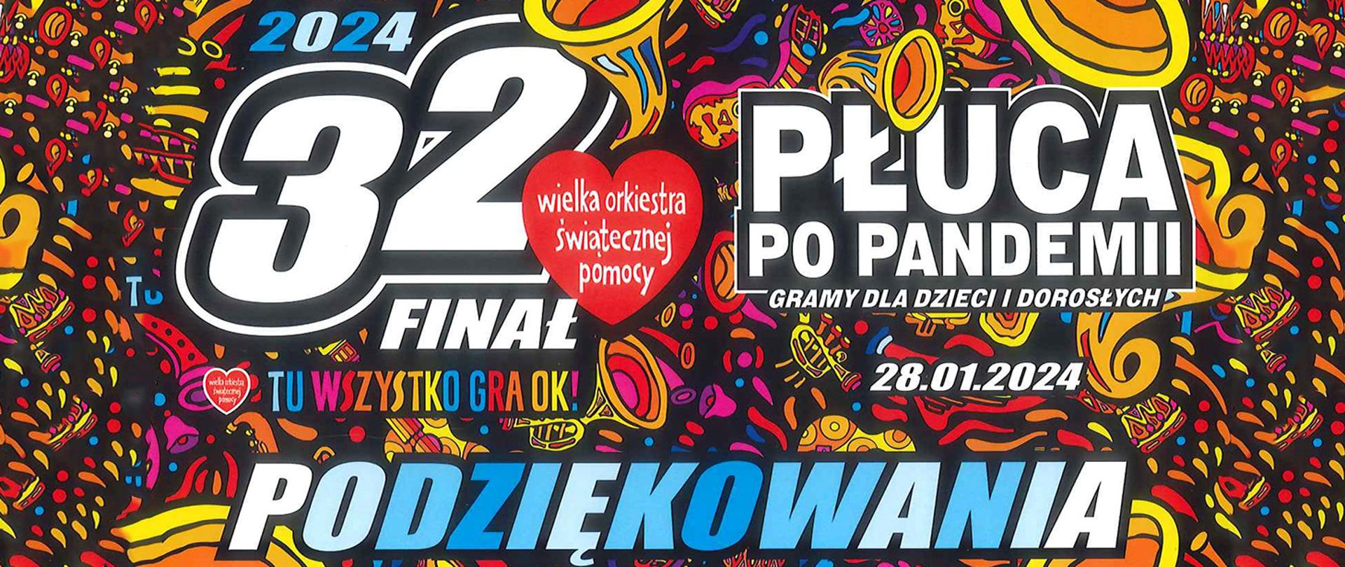 Podziękowania fundacji WOŚP za pomoc i udział w organizacji 32 Finału Wielkiej Orkiestry Świątecznej Pomocy