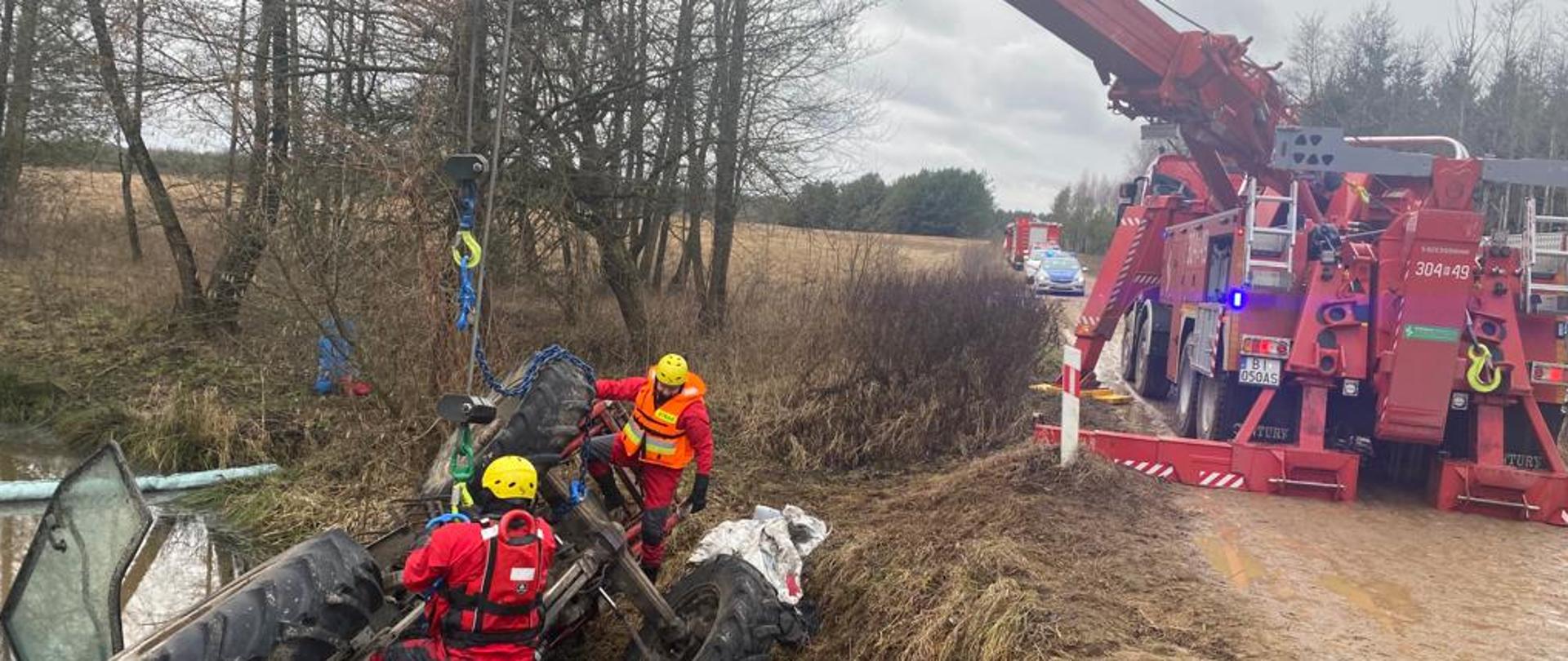 Wypadek z udziałem ciągnika rolniczego