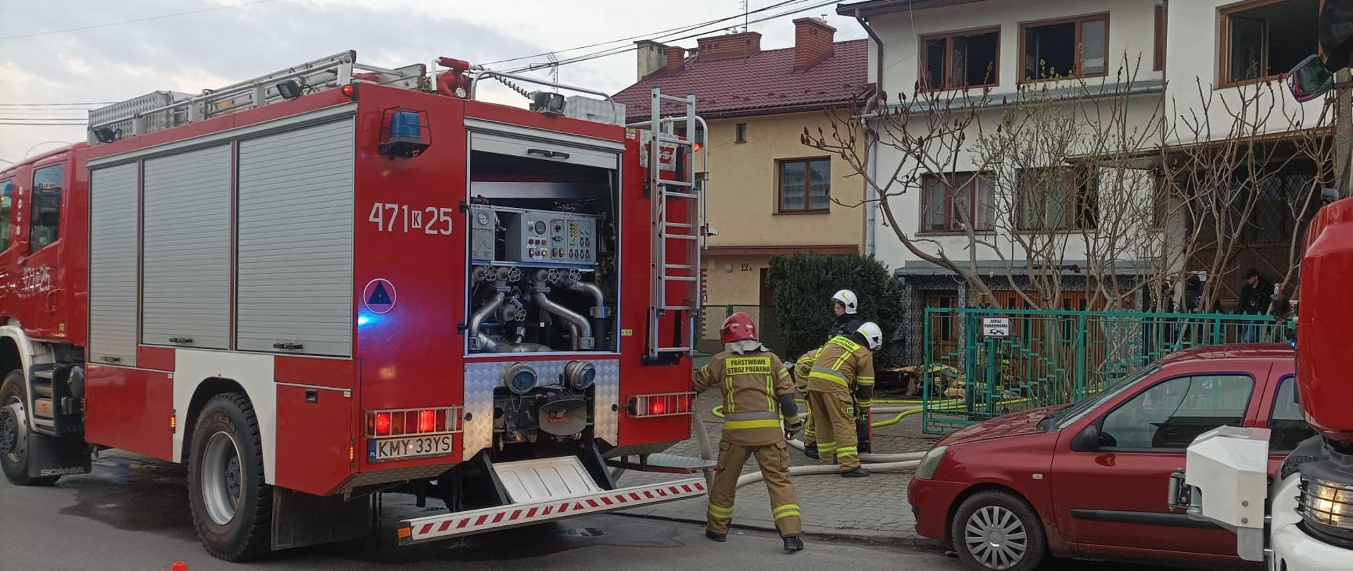 Pożar w m. Myślenice ul. K. Wielkiego
