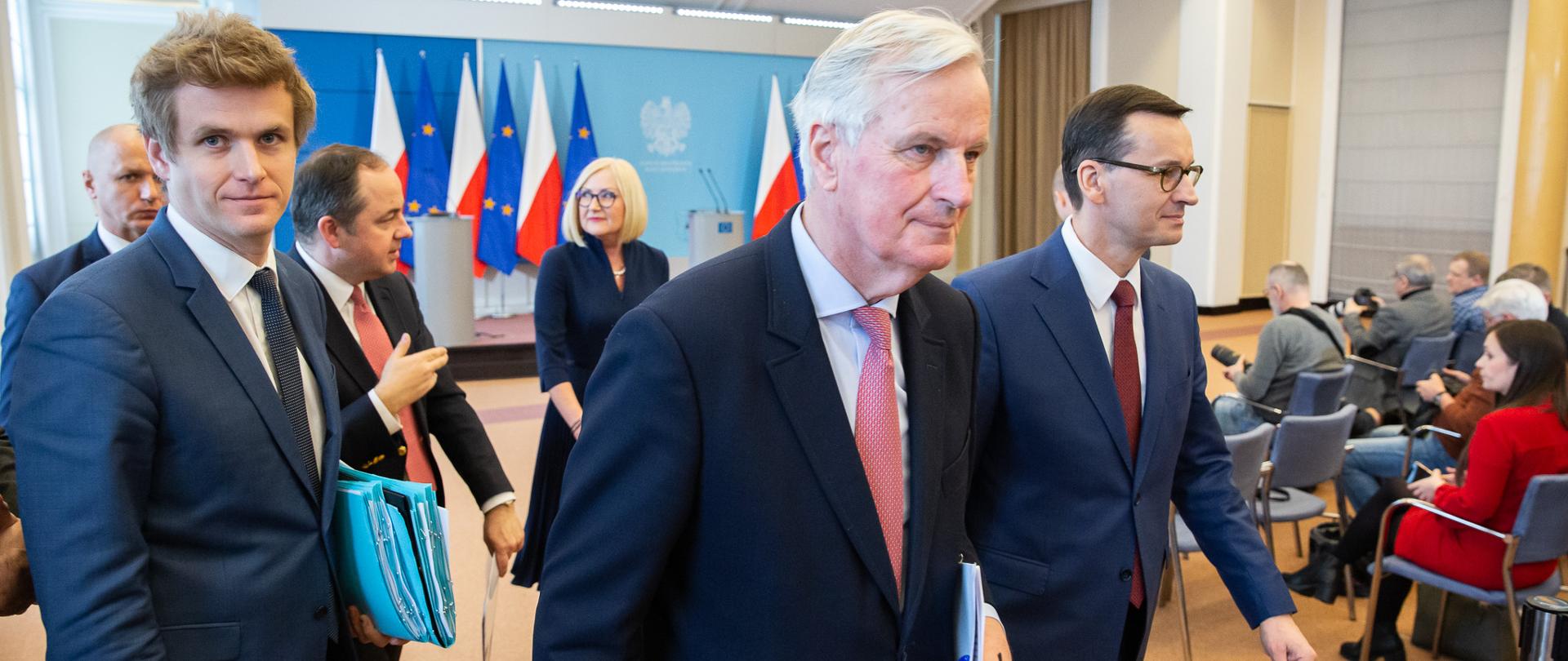 Deputy FM Konrad Szymański and Michele Barnier meeting