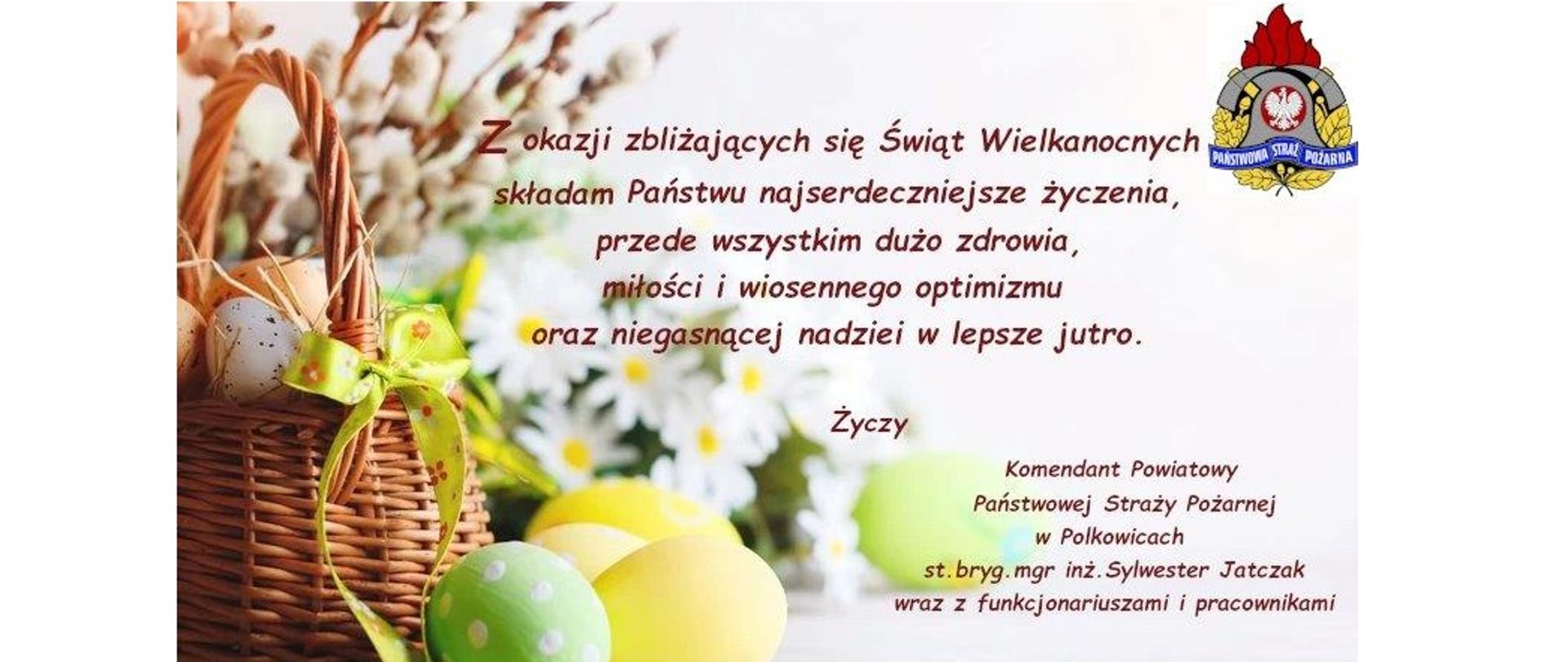 życzenia wielkanocne KP PSP w Polkowicach