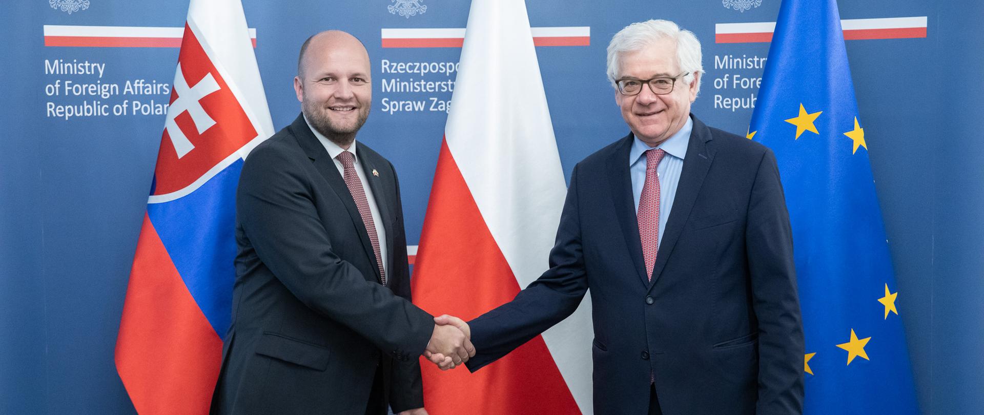 2020.07.09 Warszawa . Minister Jacek Czaputowicz . Spotkanie z Ministrem Obrony Rep. Slowacja - Jaroslav Nad .Fot. Tymon Markowski / MSZ