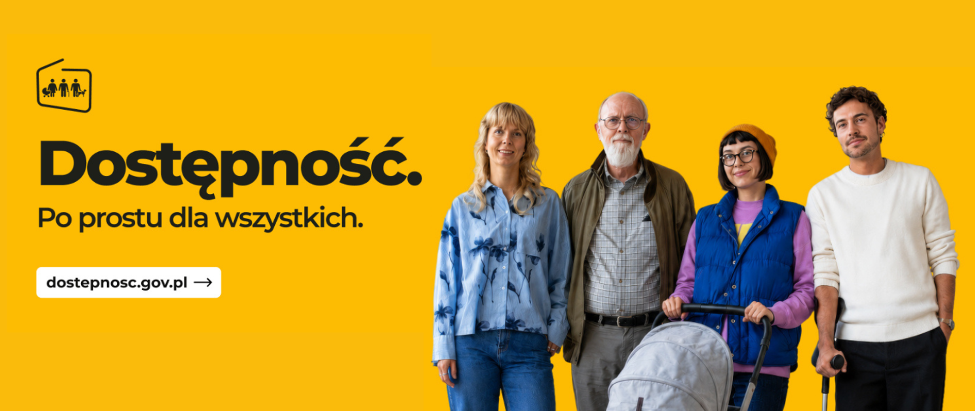 Na grafice widać hasło projektu i grupę osób z niepełnosprawnościami
