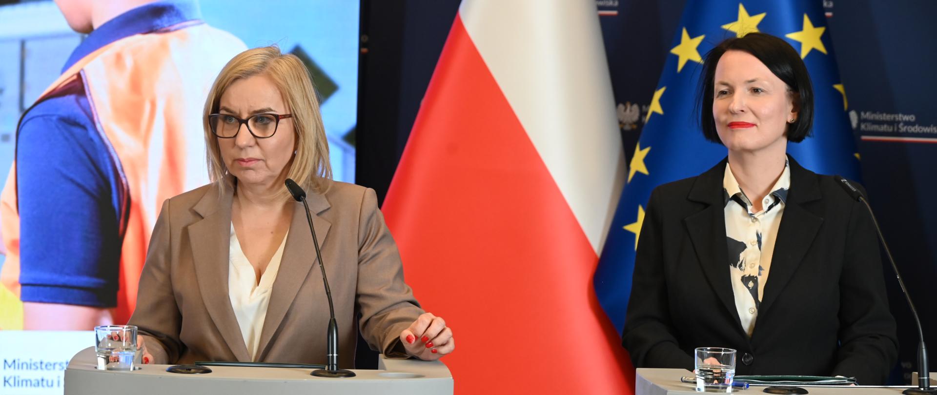 ministra klimatu i środowiska Paulina Hennig-Kloska i Dorota Zawadzka-Stępniak, prezes zarządu Narodowego Funduszu Ochrony Środowiska i Gospodarki Wodnej