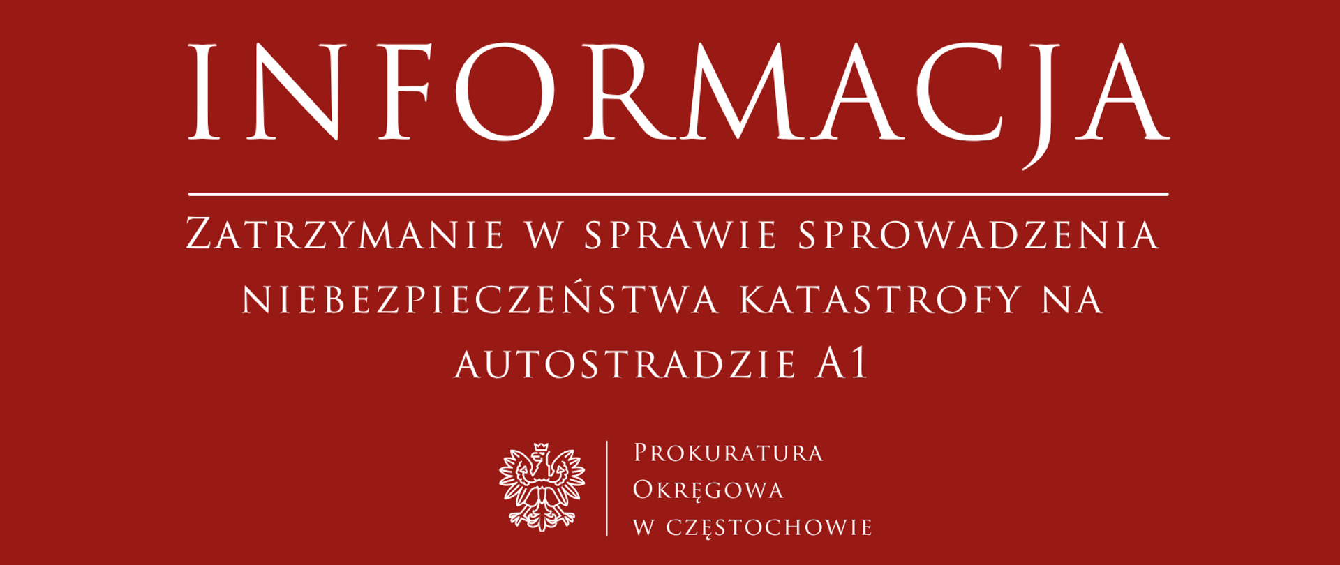Zatrzymanie w sprawie sprowadzenia niebezpieczeństwa katastrofy na autostradzie A1