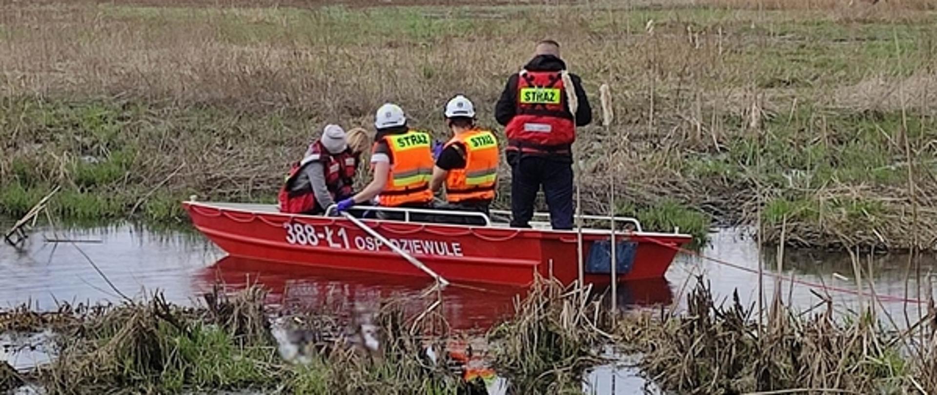 17 kwietnia 2022 roku na rzece Muchawka, w okolicy dopływu do Zalewu Siedleckiego, przechodzeń znalazł zwłoki ludzkie, fot. OSP Dziewule, fot. Życie Siedleckie.