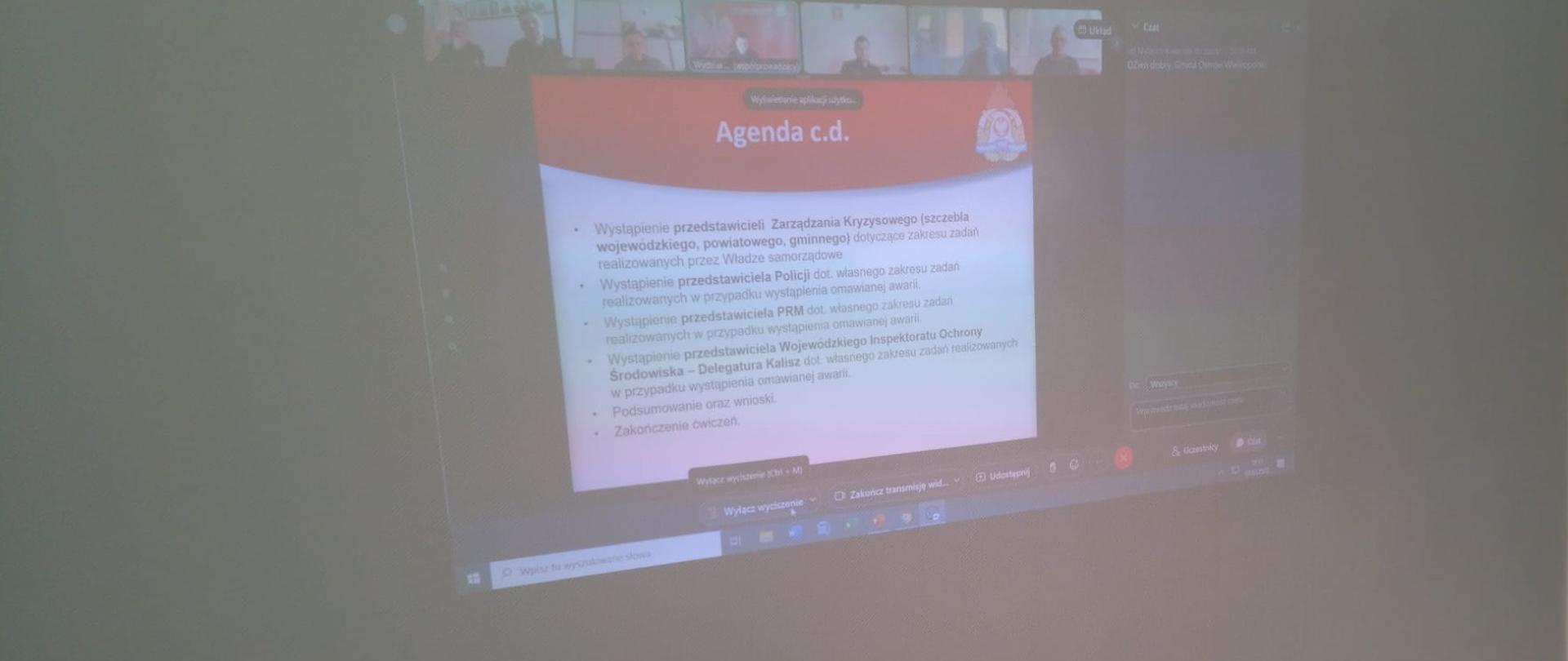 Ćwiczenia w się w formie gry sztabowej przy wykorzystaniu systemu wideokonferencyjnego.