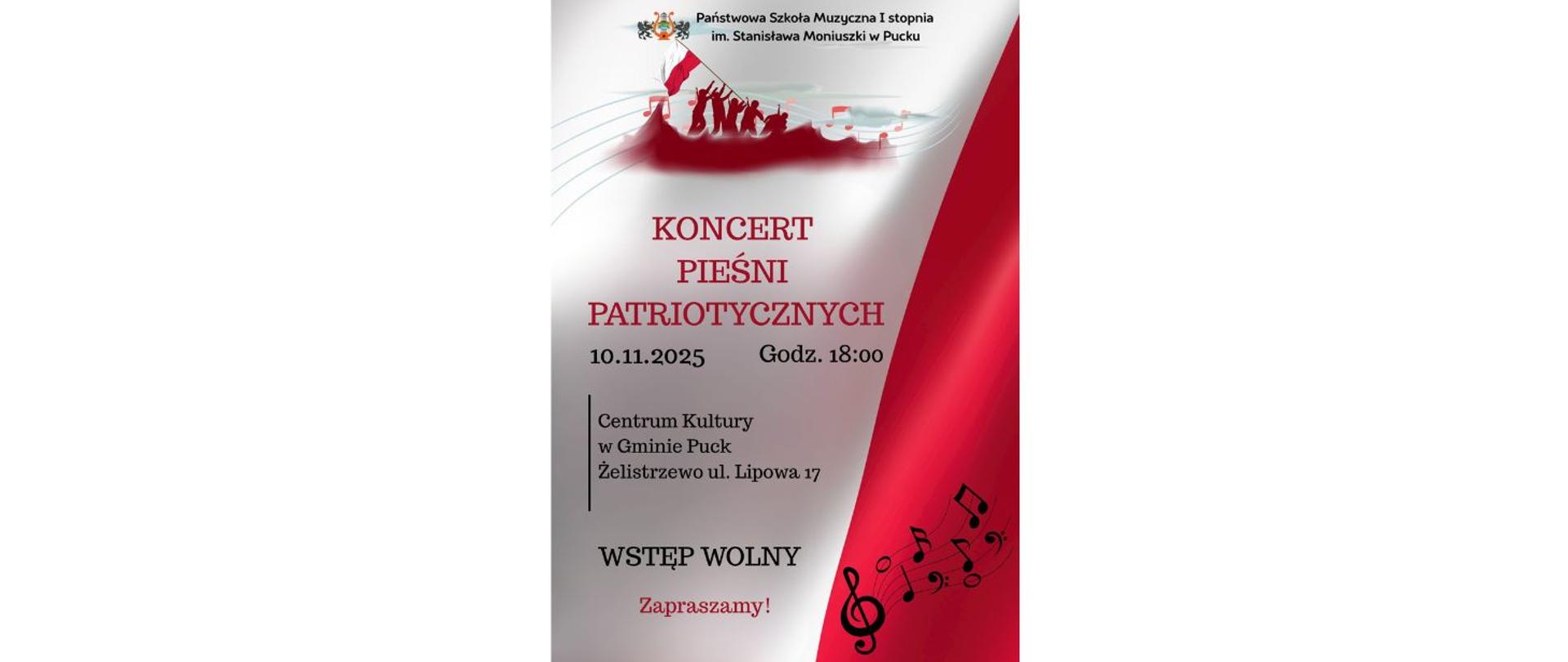 Plakat Koncert Pieśni Patriotycznych 