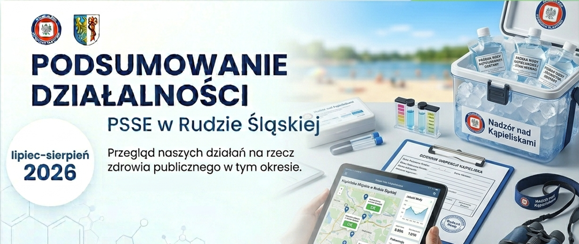 Baner Przegląd działań PSSE Ruda Śląska lipiec-sierpień