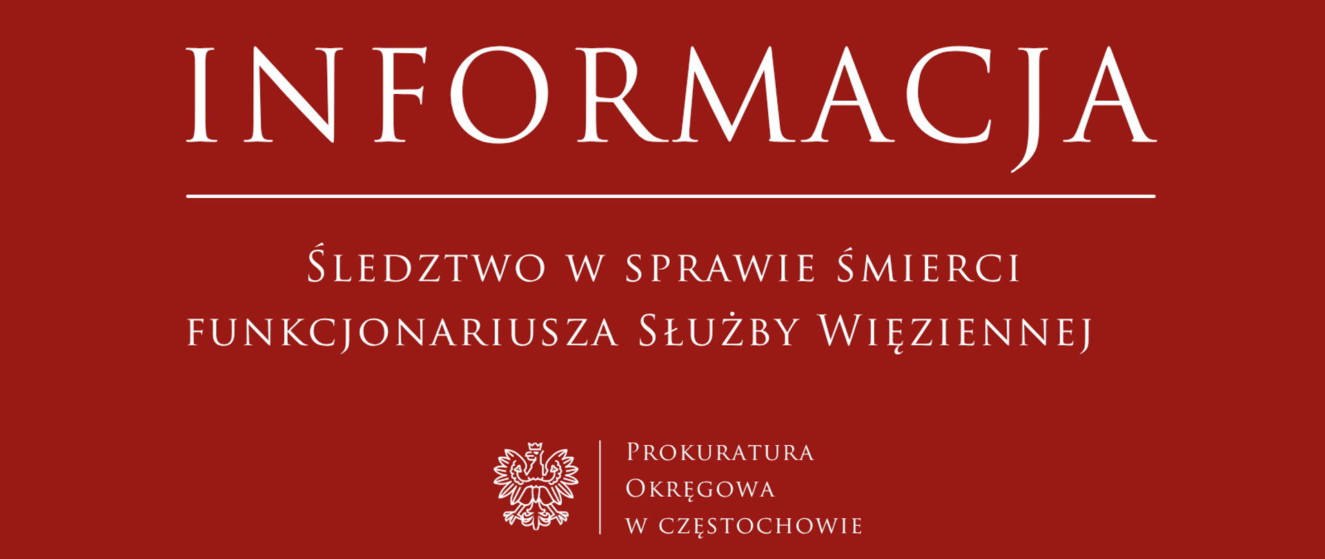 Śledztwo w sprawie śmierci funkcjonariusza Służby Więziennej 