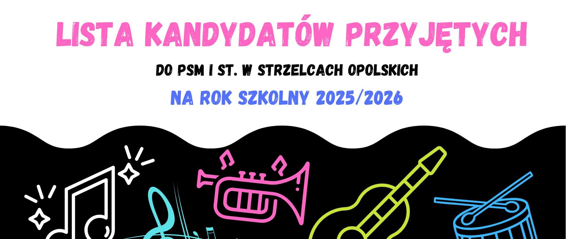 Lista kandydatów przyjętych do PSM na rok szkolny 2025-2026