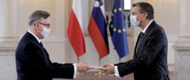 Ambasador RP Krzysztof Olendzki składa listy uwierzytelniające Prezydentowi Republiki Słowenii Borutowi Pahorowi
