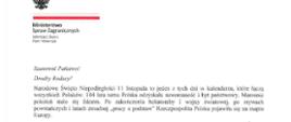 11.11.2022_List Min. Piotra Wawrzyka do Polonii z okazji Święta Niepodległosci1.jpg