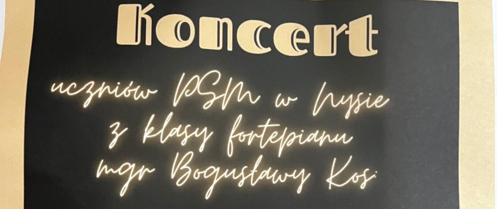 Koncert uczniów z PSM w Nysie z klasy fortepianu p. Bogusławy Kos 7 listopada aula psm w Głubczycach 17:30