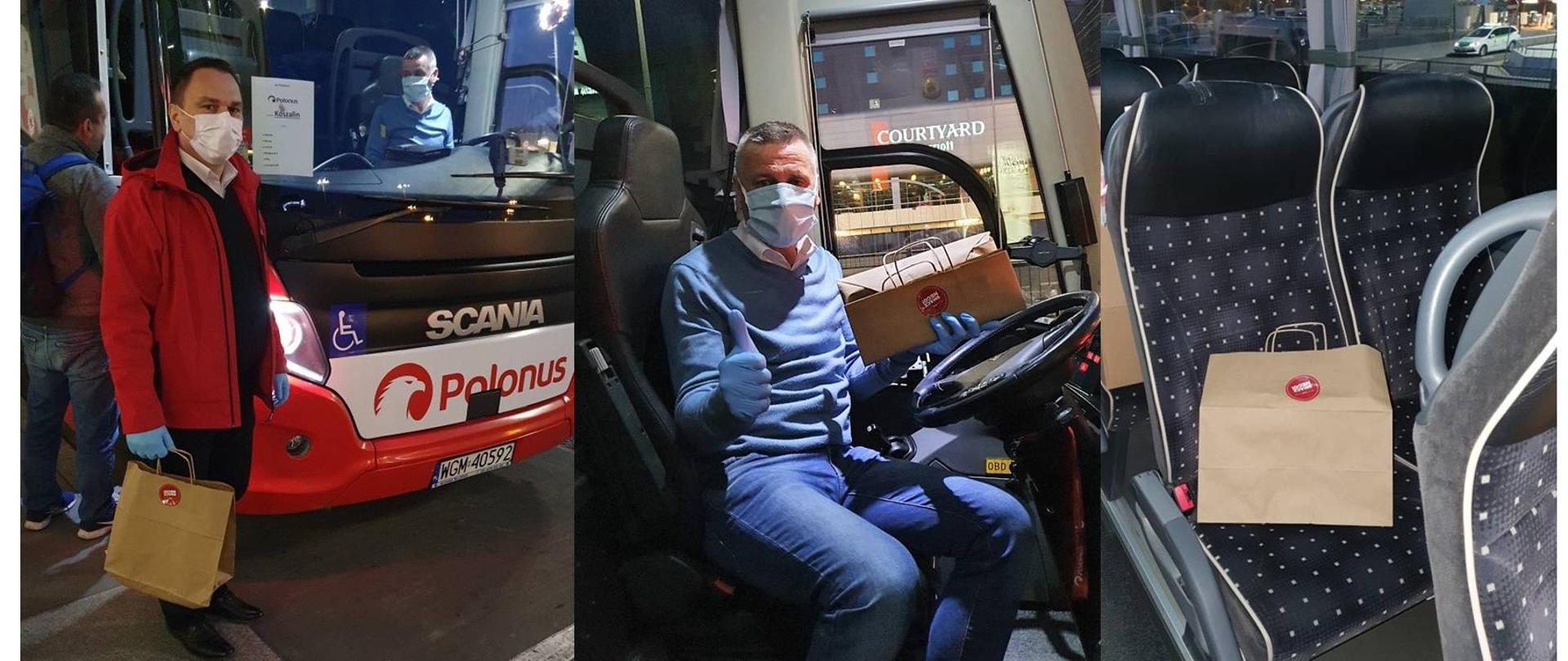 Na zdjęciu widać osoby korzystające z komunikacji autobusowej