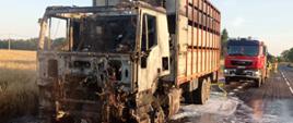 spalona kabina załogi samochodu ciężarowego 