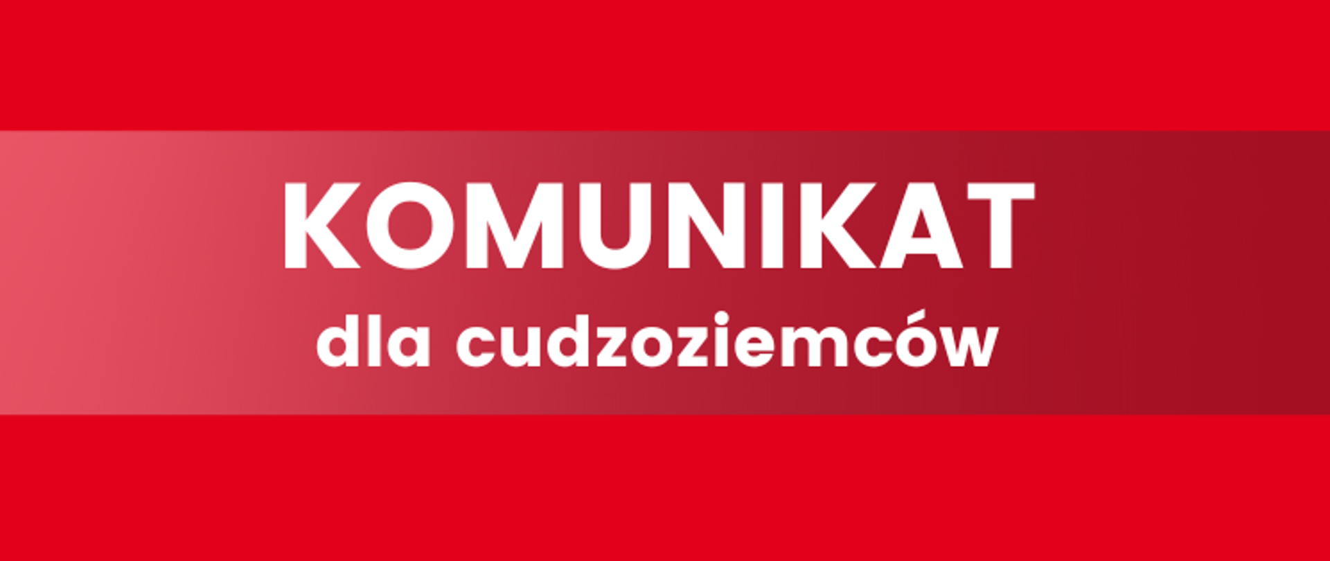 Komunikat dla cudzoziemców