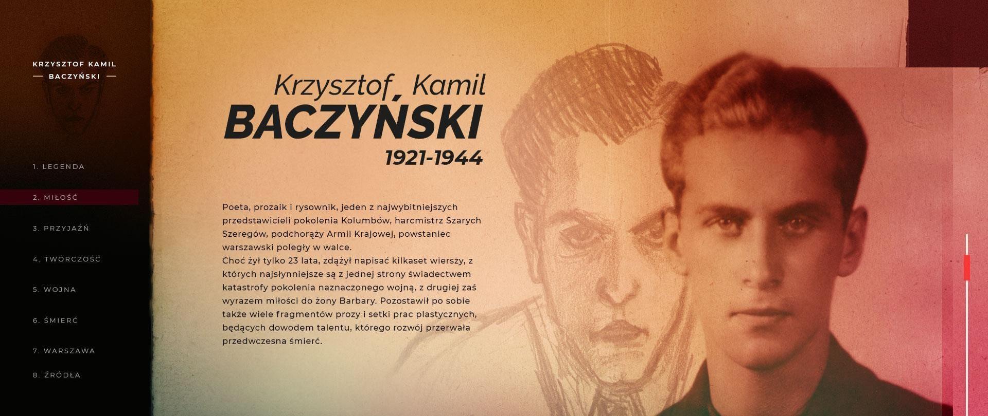 Serwis internetowy Polskiego Radia poświęcony postaci K.K. Baczyńskiego