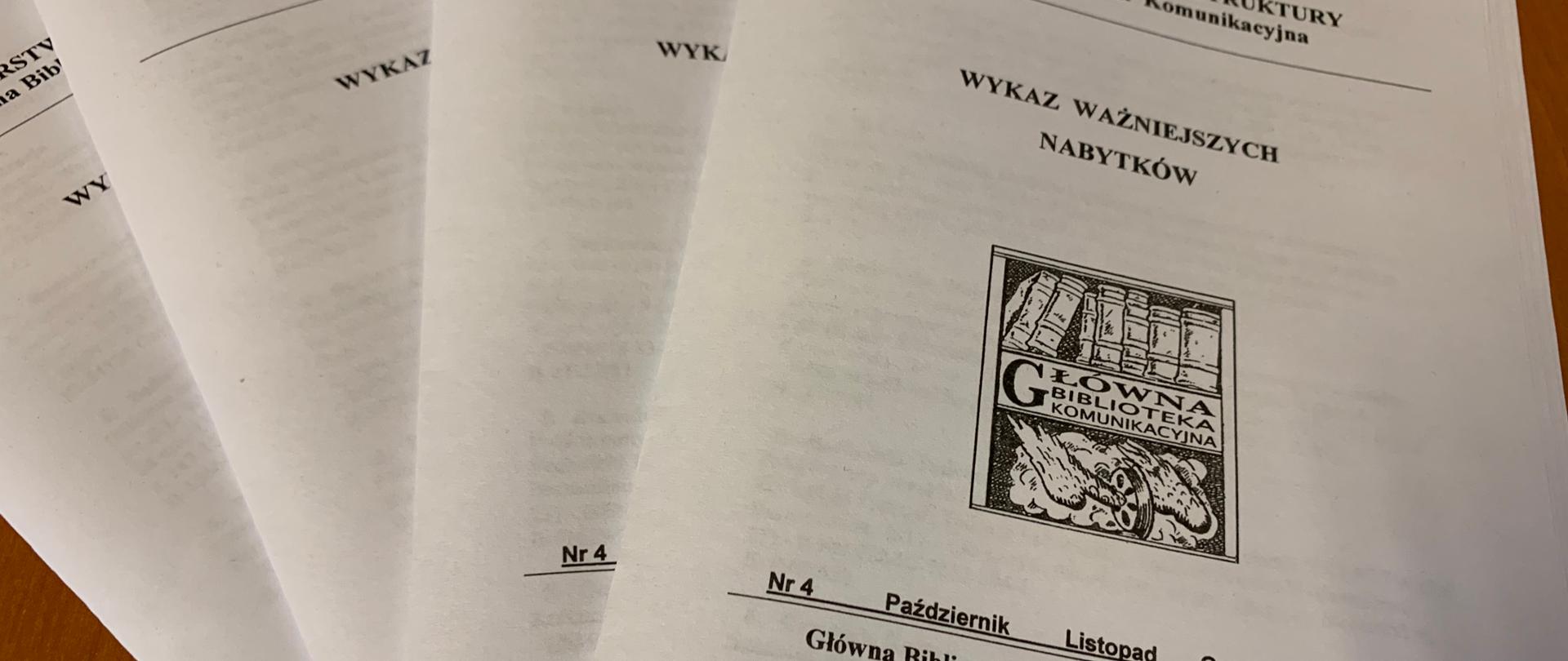 WYKAZ WAŻNIEJSZYCH NABYTKÓW