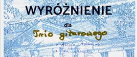 zarys dworku w Trzebinii w kolorze niebieskim na białym tle