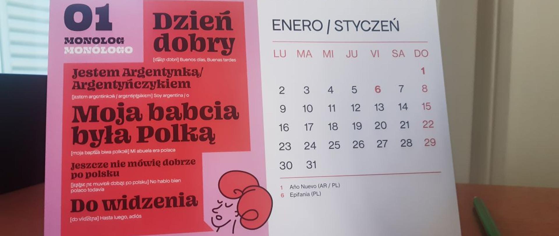 El calendario para 2023 es la siguiente etapa de la promoción del aprendizaje del idioma polaco en Argentina.