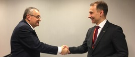 Spotkanie ministra Adamczyka z ministrem transportu i komunikacji Rep. Litewskiej Rokasem Masiulisem