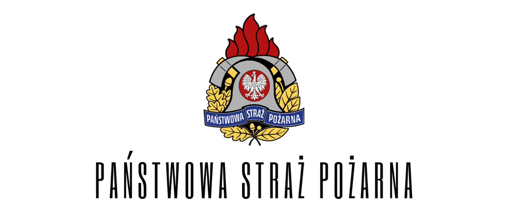 Grafika z logo PSP oraz napisem Państwowa Straż Pożarna