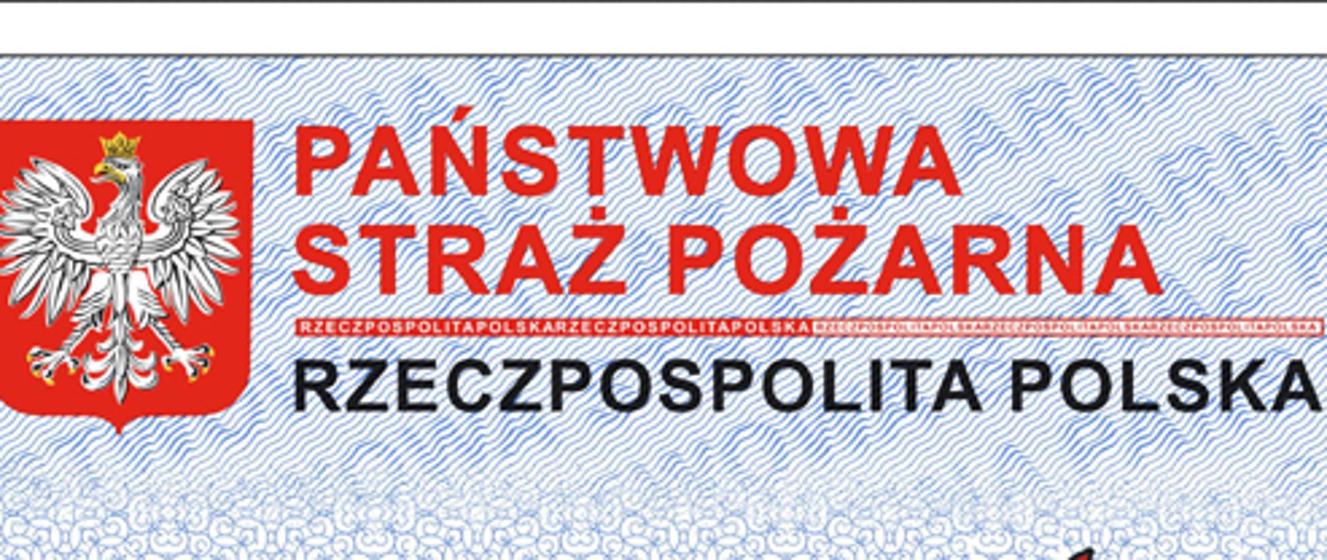 Na projekcie nowej legitymacji służbowej PSP znajduje się Godło Rzeczypospolitej Polskiej, logo PSP oraz miejsce na dane funkcjonariusza.