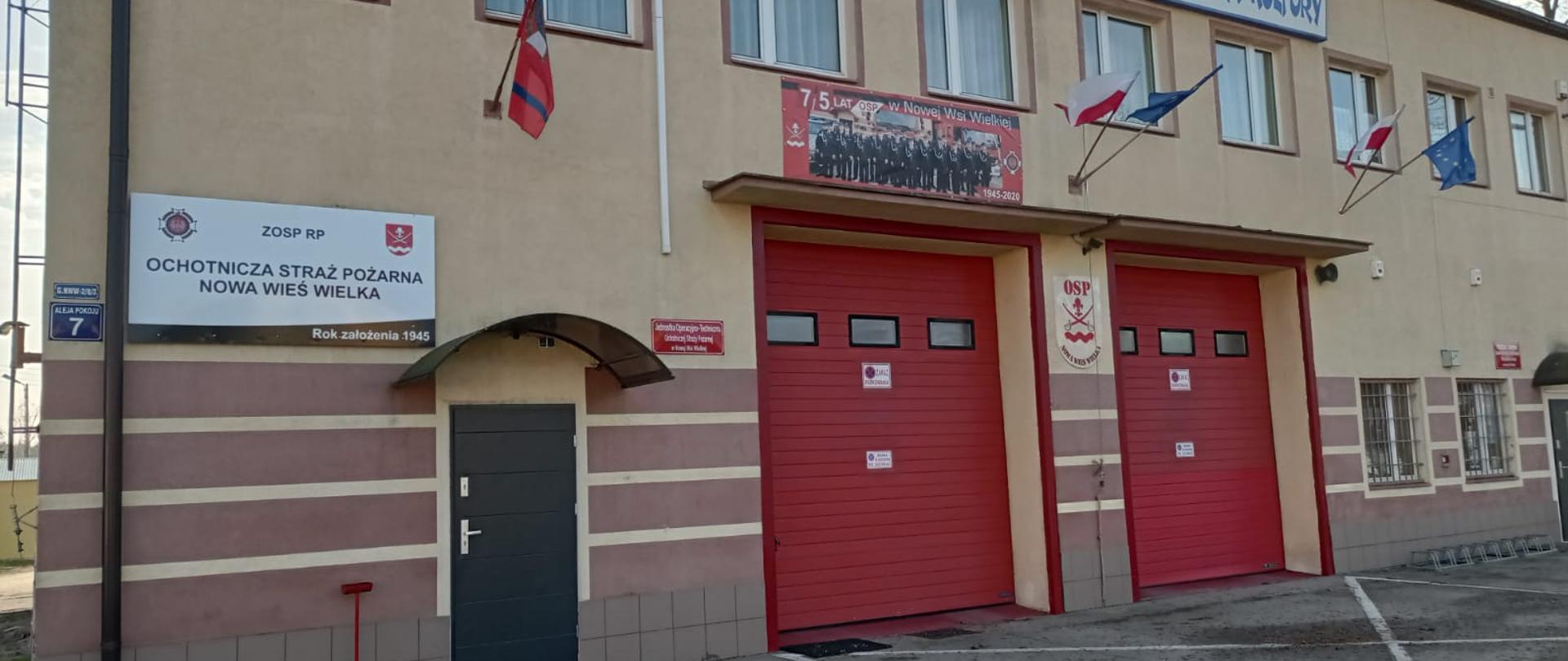 Na zdjęciu budynek OSP Nowa Wieś Wielka - elewacja frontowa